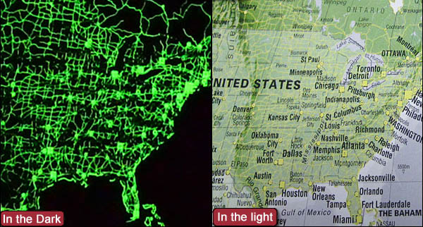Mappy Monday- Glow in the Dark World Map