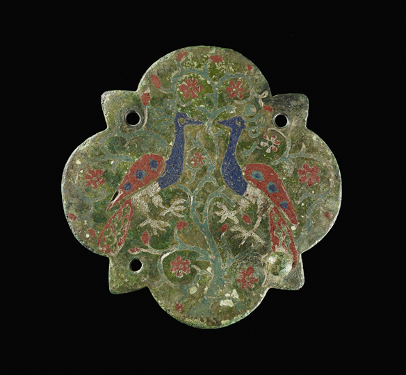 Enamel peacock decoration