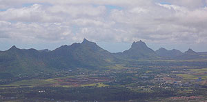Le Morne Brabant view to the north from Corps de Garde, near Quatre Bornes