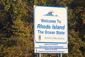 Rhode Island welcome sign