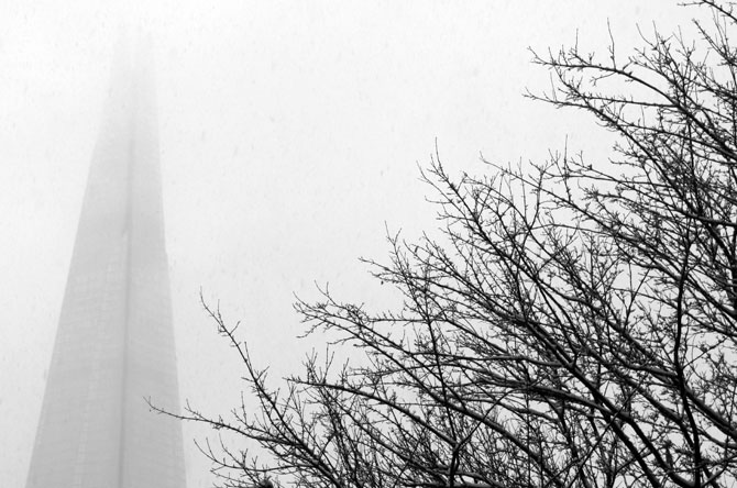 Shard London snow