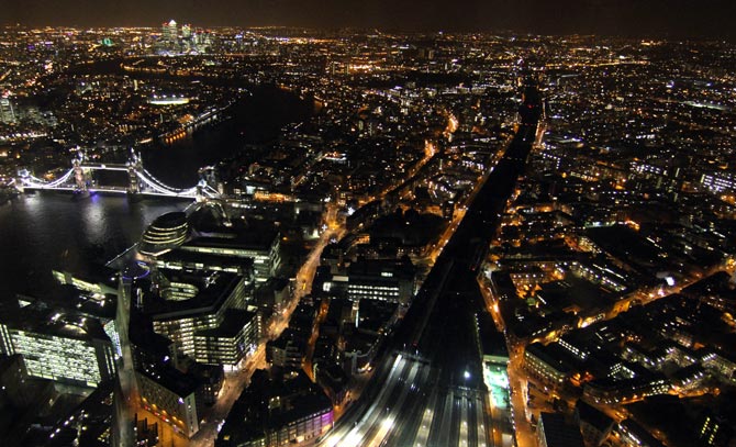 Shard: East towards Canary Wharf