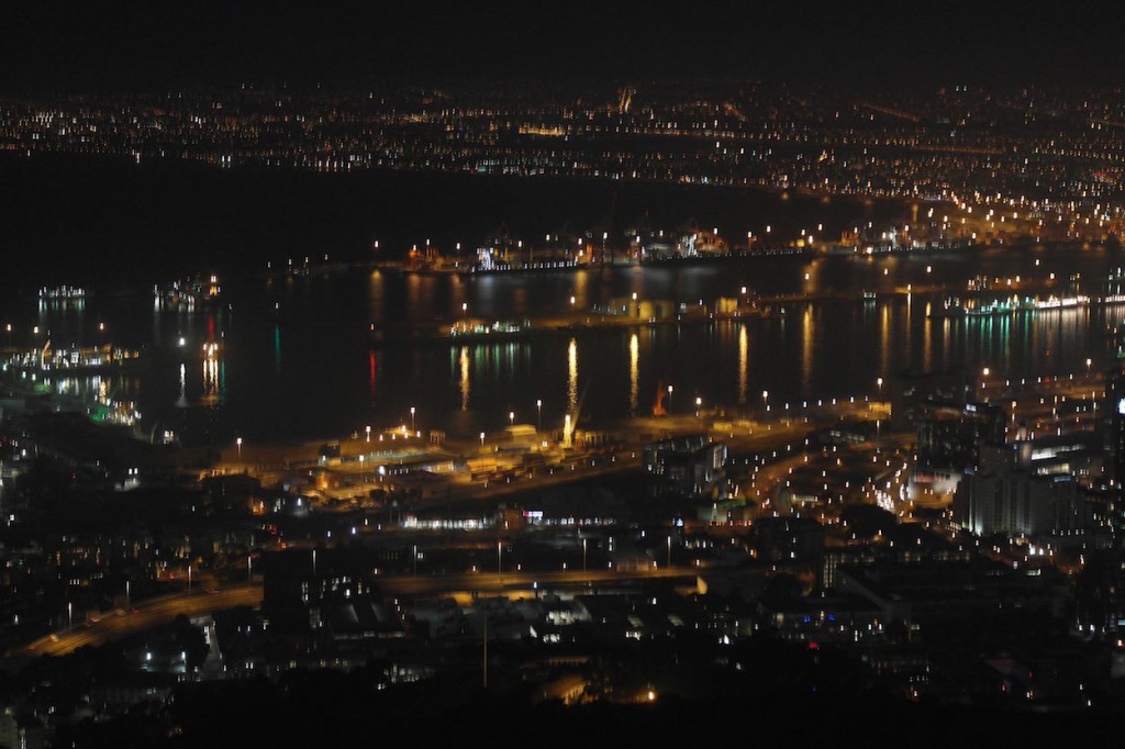 The docks at night from Signal Hill