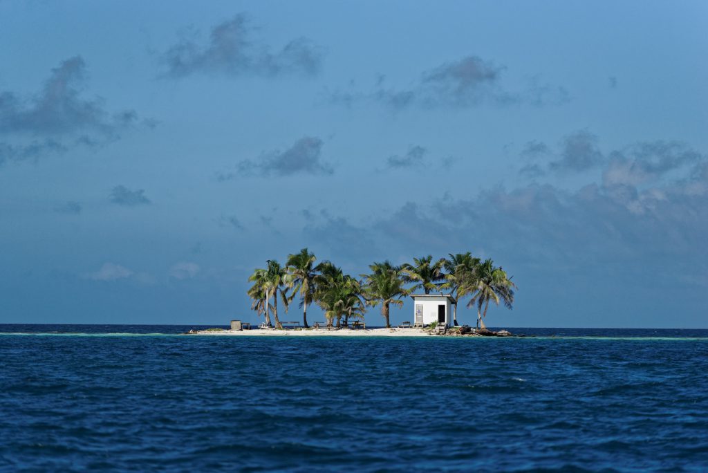 Little "Toilet island" in the middle of Caribbean sea (Belize, Placencia). ©Tomas Mähring/500px 