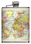 World Map Hip Flask